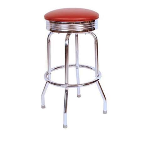 Richardson Seating Corp Richardson Seating Corp 19715WIN-24 19715- 24 in. Floridian Swivel Counter Stool; Wine - Chrome 19715WIN-24
